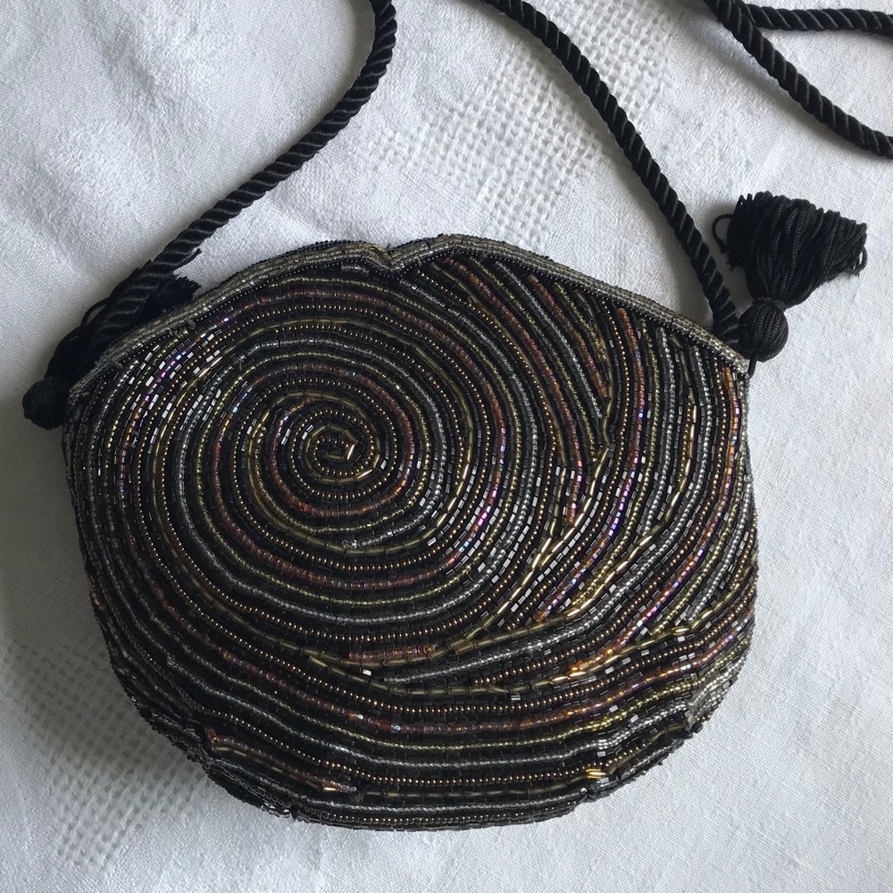 Vintage Swirly Beaded Evening Bag